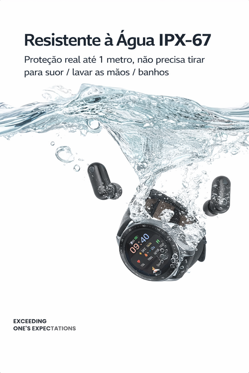 Smartwatch 2 em 1 com Fones Bluetooth Integrados | Relógio Inteligente IPX67 em Angola