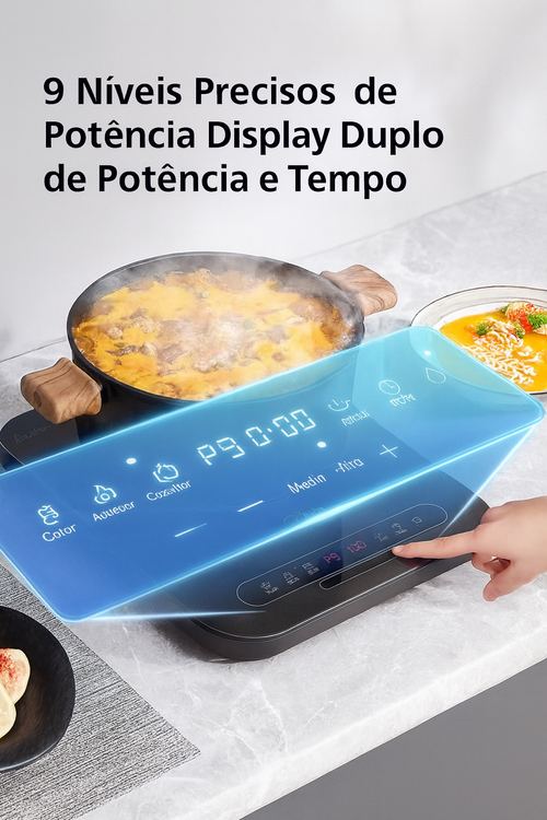 Fogão de Indução 3500W Potente | Aquecimento Rápido, Estável e Económico | Ideal para Cozinha Angolana