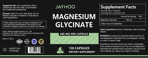 Magnésio Glicinato 400mg | Suplemento Natural para Relaxamento e Bem-Estar | 120 Cápsulas