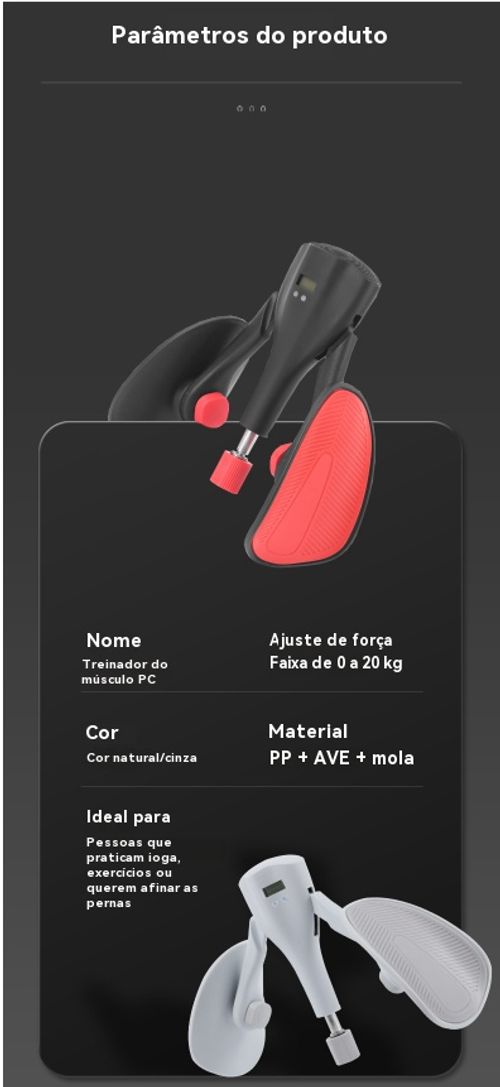 Aparelho de treino de Kegel unissexo para tonificar as pernas.