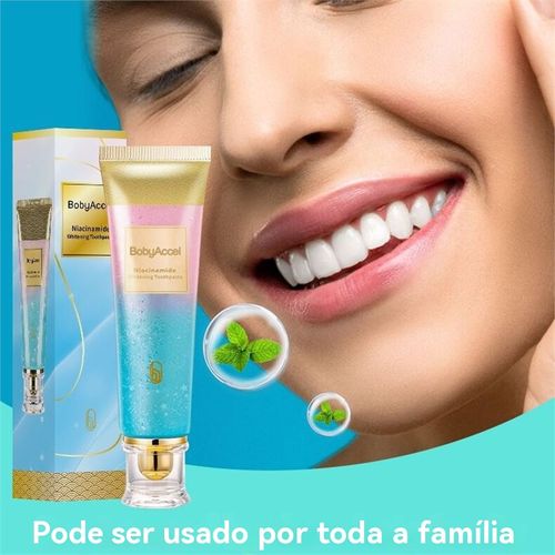 Pasta de Dente Branqueadora com Niacinamida – Limpeza Profunda, Dentes Mais Brancos e Hálito Fresco