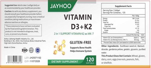 Cápsulas de Vitamina D3 + K2 | Saúde dos Ossos, Imunidade e Coração | Suplemento Natural