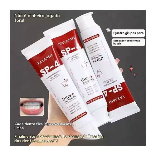 ✨Creme Dental Probiótico YAYASHI SP-4 – Clareia Dentes, Remove Manchas e Fresca Hálito para Angola! 😁