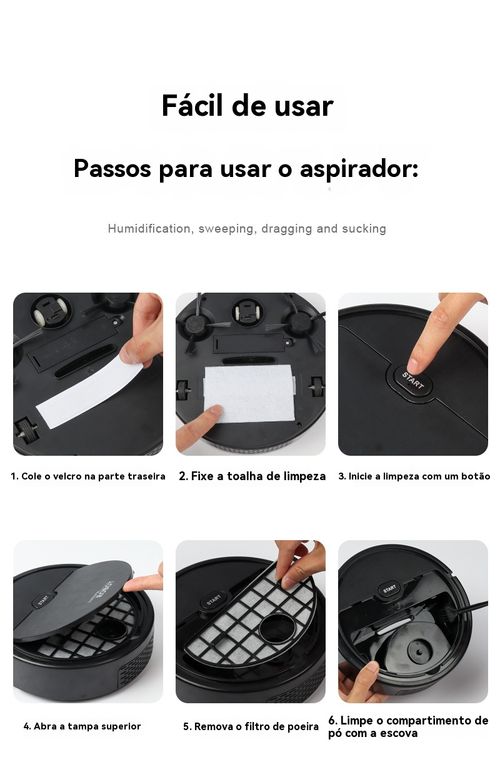 🚀 Mini Robô Aspirador 3-em-1 | Super Sucção 💨 · Escovas Duplas 🌀 · Corpo Fino mas Força de Gigante 💪