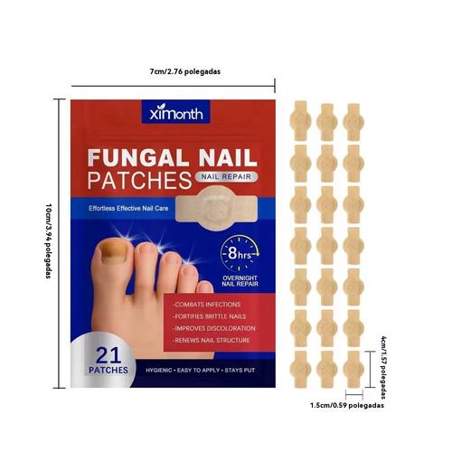 Ximonth Parche de Reparo de Unhas Fungosas🌿 Ingredientes Vegetais Reparo Profundo 8 Horas 21 Parches Uso Dia e Noite