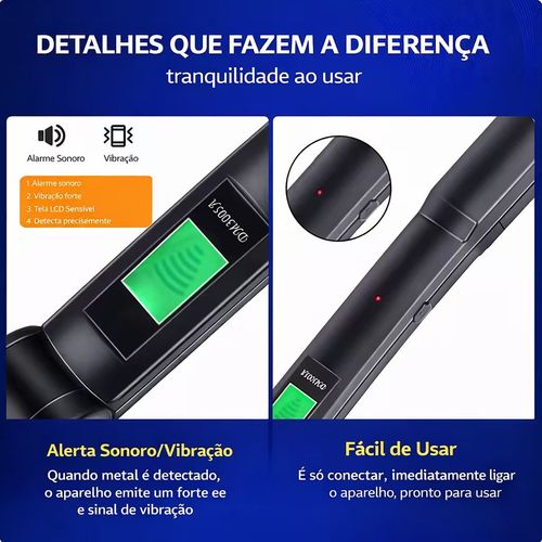 Detector de Metais 360° Alta Sensibilidade | Detector de Ouro Portátil para Caça ao Tesouro