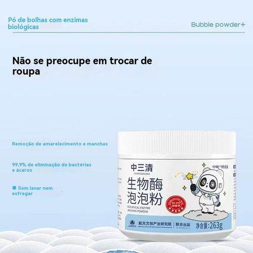 ✨Pó de Bolhas com Enzimas Biológicas – Remove Manchas Difíceis Sem Esfregar, Seguro para Bebês | Ideal para Angola👶
