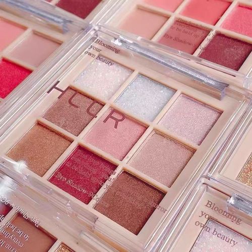 Nove cores de sombra de olho pérola brilhante anti-suor não é fácil de enfermar nove reticular vídeo de olhos