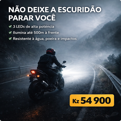 Farol LED para Moto Super Potente | Entrega em Luanda | Pagamento na Entrega