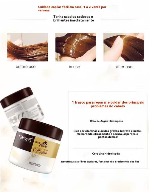 Máscara Capilar Karseeell Maca Power Collagen🌿 Reparo Profundo Cabelo Seco Danificado | Óleo de Argan + Queratina 21 Dias Resultado Visível💎