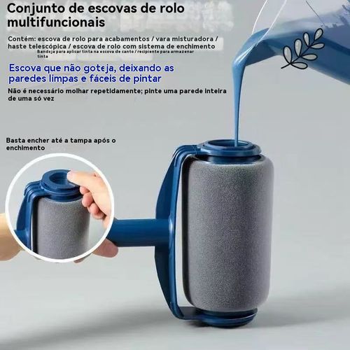 Rolo de Pintura Sem Costura Kit Completo 🚀 - Sem Gotejos, Eficiência 10x! Pinte Parede em Minutos, Iniciante se Torna Profissional!