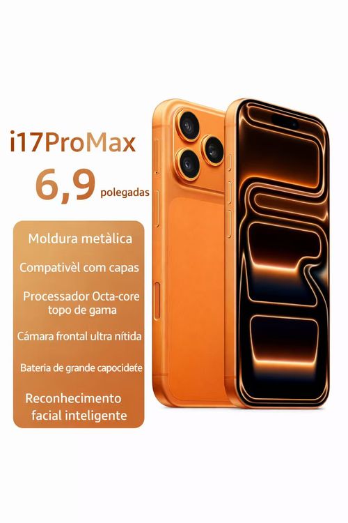 i17 Pro Max Smartphone Android 15 📱 8GB+128GB 🚀 Bateria 8000mAh 🔋 Câmera 108MP 📸 Tela Gigante 7.3” | Desempenho Máximo