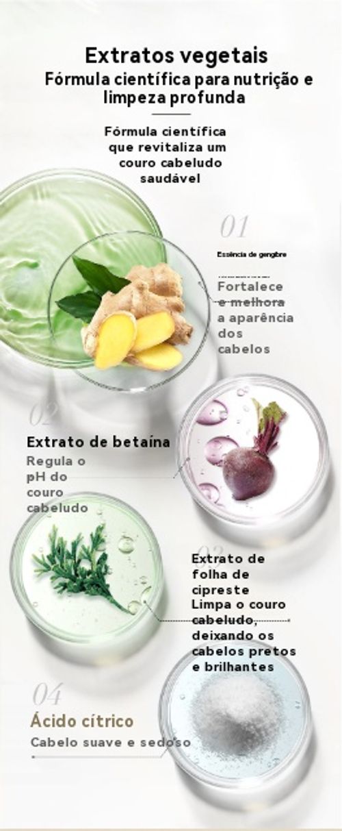 "Shampoo Anti-Queda de Gengibre e Cipreste 330ml - Fortalece e Nutre os Fios | Shampoo Natural Anti-Queda