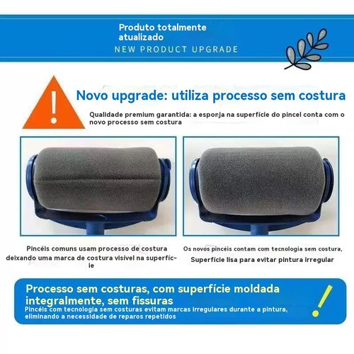 Rolo de Pintura Sem Costura Kit Completo 🚀 - Sem Gotejos, Eficiência 10x! Pinte Parede em Minutos, Iniciante se Torna Profissional!