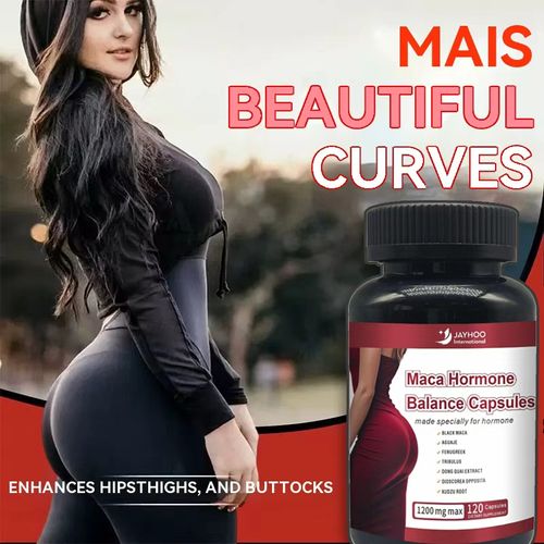 Cápsulas Maca Hormone Balance Angolana - Regula Endócrino, Aumenta Curva Coxas, Melhora Metabolismo e Energia | Composto Natural com Maca Preta, Aguaje