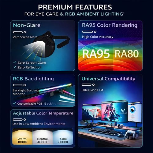 Ultimate Eye Comfort & Immersive Display Lighting