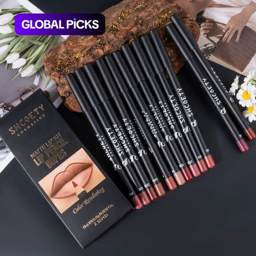 💄Highly Pigmented Matte Makeup Lip Liner Pencil Set ,Highly Pigmented Lipliner, 12pcs box Long-Lasting Lip Liners