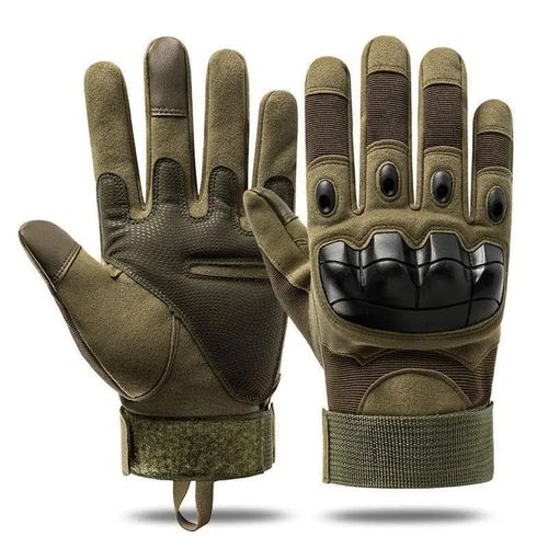 Tactical Full Finger Gloves - Men's Dirtbike Off Road Biker Gear, Soft Knuckle Protection, Touch Screen Compatible, Non-Slip, Breathable, Shock-Proof Anti-Injury