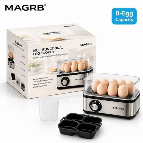 🥚🍳Rapid Egg Cooker Electric 8 Egags Capacity, Soft, Medium, Hard Boiled, Poacher, Omelet Maker Egg Poacher With Auto Shut-Off, BPA Free