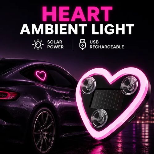 💗Buy 1 get 2💗Solar-Powered Iridescent Heart Shape Auto Decorative Light