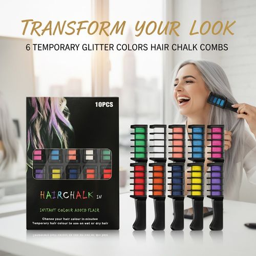 ⏳Hot Sale!🌈Festive Fun Hair Chalk Combs