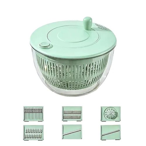5L Large Functional Plastic 3-in-1 Rotating Salad Spinner Set