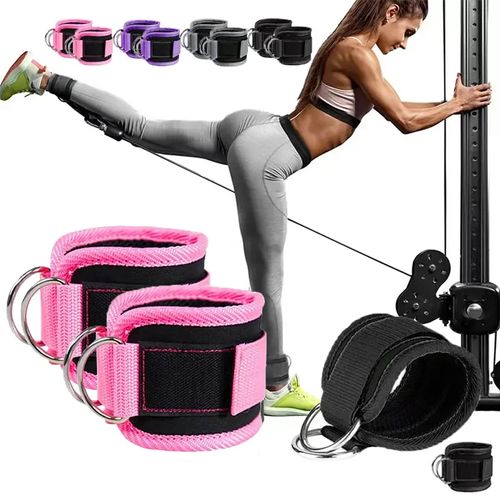 Double D-Ring Nylon Ankle Straps - Fit Weighted Workout Fitness Belt