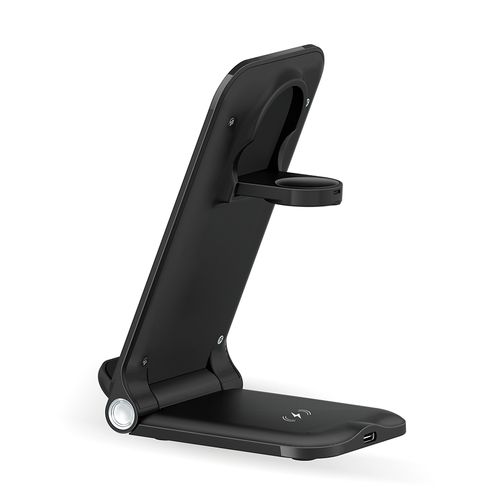 Universal 3-in-1 Wireless Charging Station with Multi-Functional Foldable Phone Holder