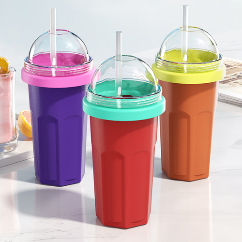 Double Layer Freeze Squeeze Cup for Homemade Slushies Ice Cream and Frozen Drinks Slushy Maker Cup