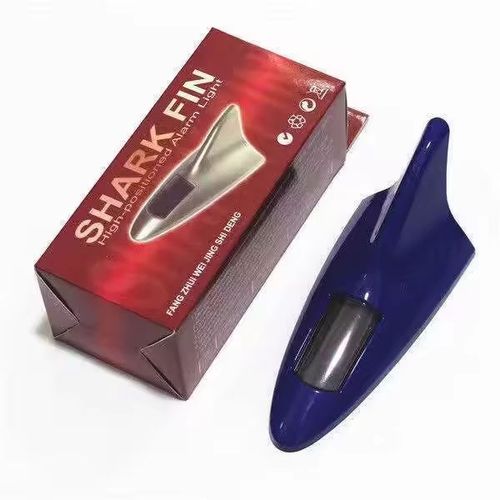 Solar Powered Shark Fin Shaped 8 LED Light Universal Car Roof Antenna Anti-Collision Decoration Car Shark Fin Antenna for Car