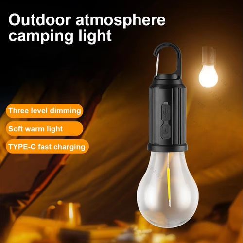 Solar Powered LED Outdoor Camping Lantern USB Charging Waterproof BBQ Atmosphere Light with ABS Materials