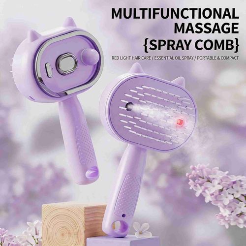 Cross-border Bestseller Electric Spray airbag Massage Comb Essential Oil Atomization Hair Care Featuring Self-cleaning