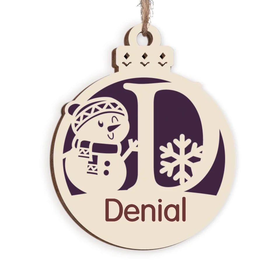 Christmas Snowman Monogram Gift For Christmas - Personalized 2 Layer Wooden Ornament, Christmas Tree Decor - ORN248AN