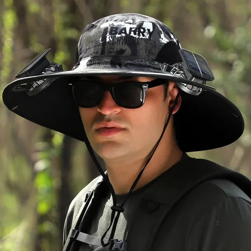🔥2026 Year Sale  OFF - Wide Brim Solar Fan Outdoor Fishing Hat-Solar & USB Charging 11 sales