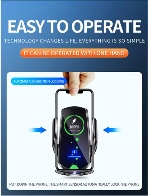 Best Selling 15W Fast Charging Auto-Clamping Car Phone Holder Q3 Smart Sensor Wireless Charger Magnetic Car Wireless Charger for