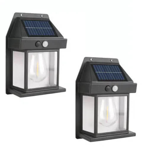 Solar Wall Lights - Vintage Edison Style with Smart Motion Sensor!
