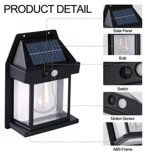 Solar Wall Lights - Vintage Edison Style with Smart Motion Sensor!