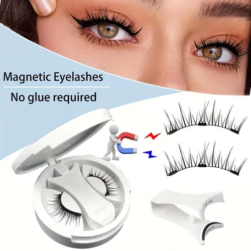 ✨buy one and get one free✨Magnetic Eyelash Set - Reusable clip-fixed magnetic eyelashes that do not require glue and are easy to use, presenting a natural effect