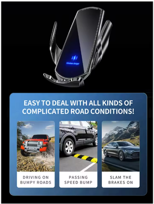 Best Selling 15W Fast Charging Auto-Clamping Car Phone Holder Q3 Smart Sensor Wireless Charger Magnetic Car Wireless Charger for