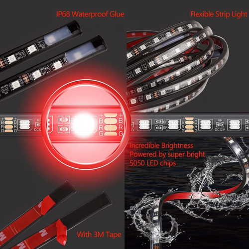Car Chassis Flexible RGB Waterproof LED Strip Lights (4PCS)