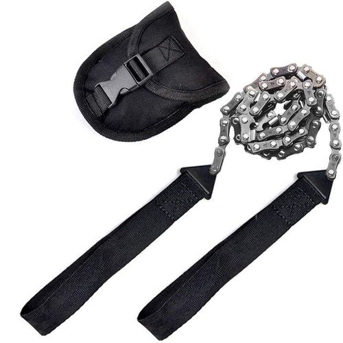 Portable Hand - Pull Chain Saw (Black), Essential for Outdoor Camping and Wilderness Survival, Manganese Steel Material, Strong and Wear - Resistant, 11 - Tooth Design, Easy and Labor - Saving