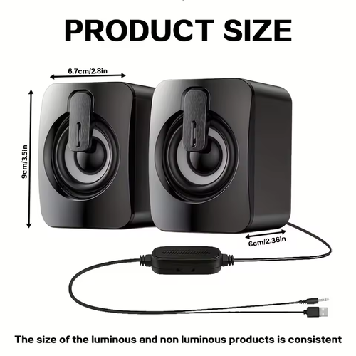 ✨RGB Desktop Speaker💡HiFi Sound with Mic & USB or Bluetooth