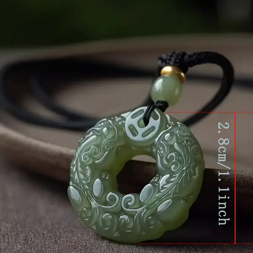 Natural Chinese Chalcedony Hand Carved Jade Pendant Necklace Fashion Lovers Jewelry Carved Agate Black Buckle Pendant