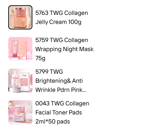 TWG Collagen Cream   Mask   Toner   Serum