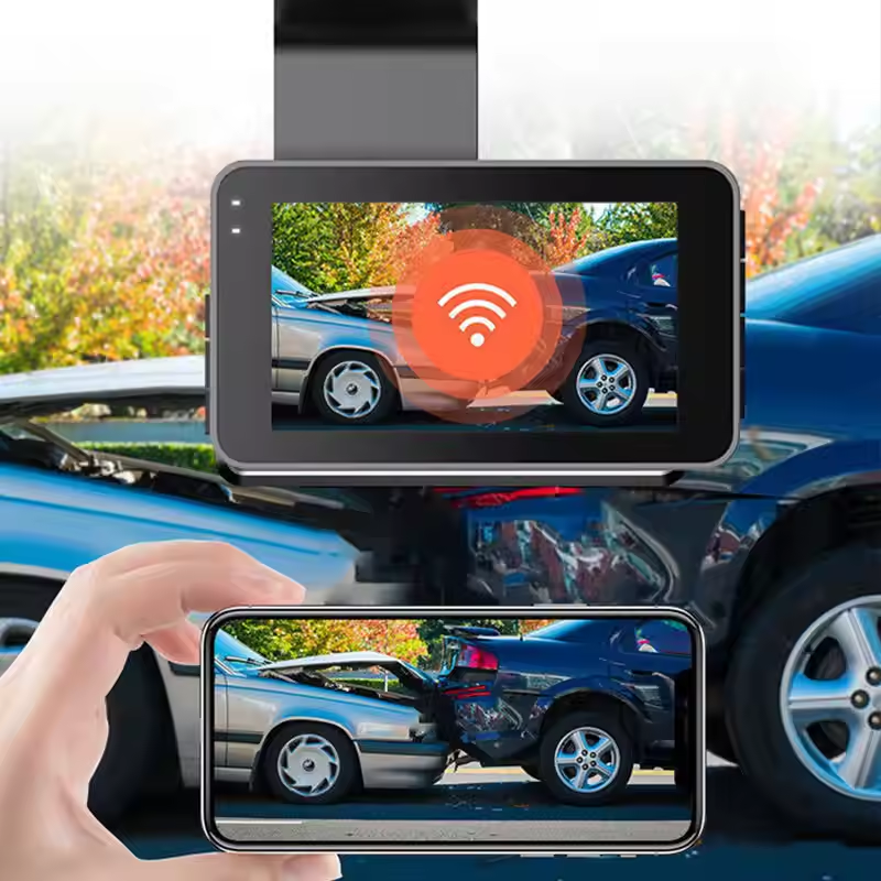 1080P WIFI Dual Dash Cam  24H Parking Monitor   Front  Rear Dual View   Night Vision Loop Recording HD Car Camera