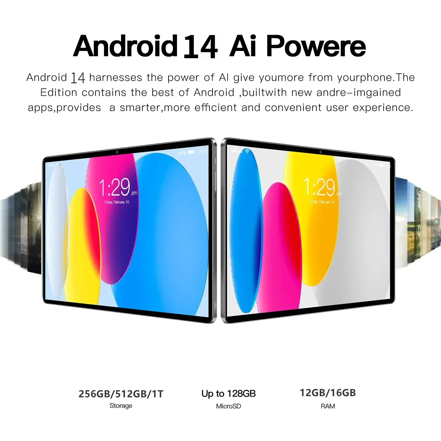 New 10.1-inch Original Android Tablet 12GB RAM 1TB ROM Google Play Dual camera Calling Tablet Bluetooth WIFI Android 11 5000mAh
