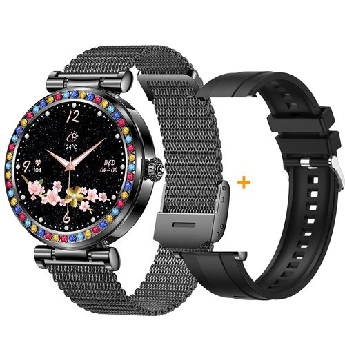 2024 Luxury Ladies Smart Watch CF30 Metal Case Heart Rate Monitor Answer Call Function Colorful diamonds for Women Girls