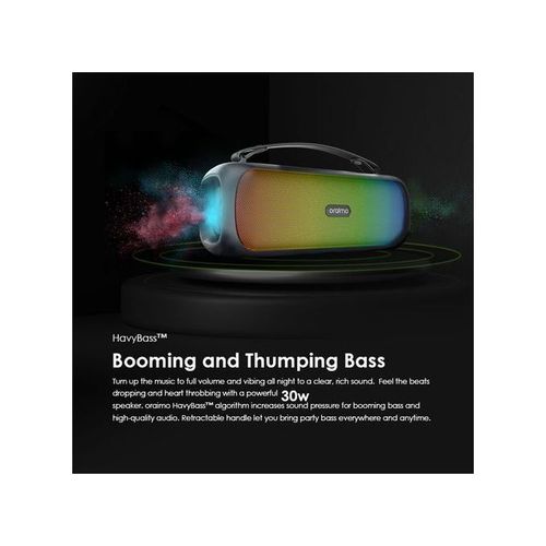 REMAX Boom Powerful Sound Massive Bass Dynamic Light Effects Portable Wireless Speaker - Black