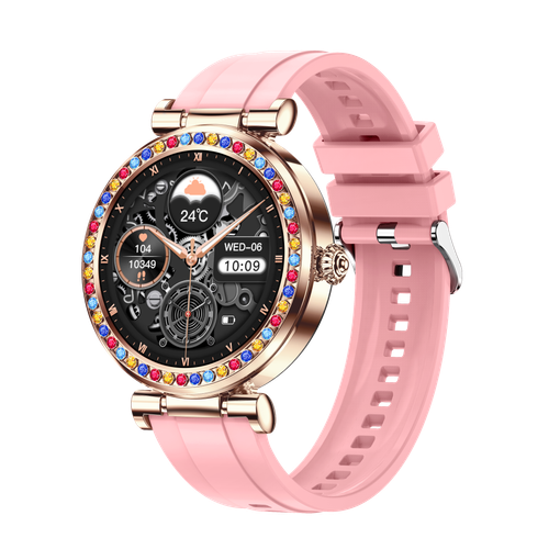 2024 Luxury Ladies Smart Watch CF30 Metal Case Heart Rate Monitor Answer Call Function Colorful diamonds for Women Girls