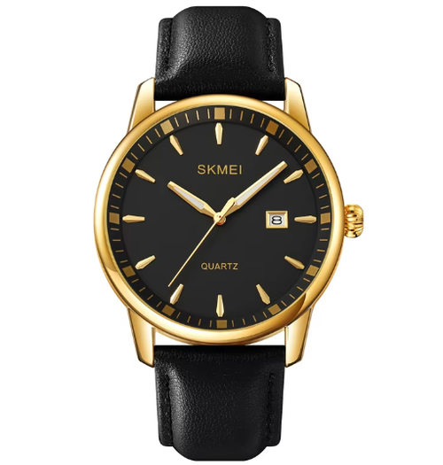 Skmei 2121 Luxury Customized Watch for Men Bracelet Set Quartz Wristwatches Black Leather Business Boy Gift Reloj Hombre